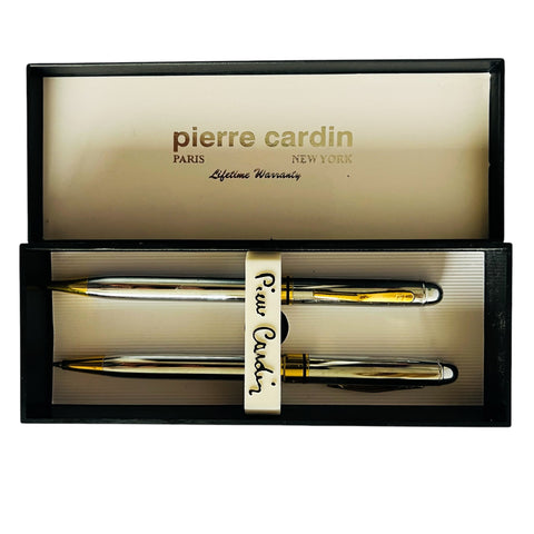Pierre Cardin Gold Silver Pen and Mechanical Pencil Set