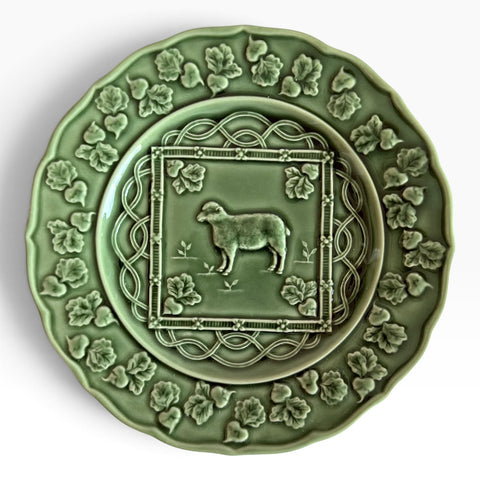 Farm by Bordallo Pinheiro Green Embossed Plate