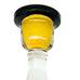 Vintage MCM Black Yellow and Clear Glass Candle Holders