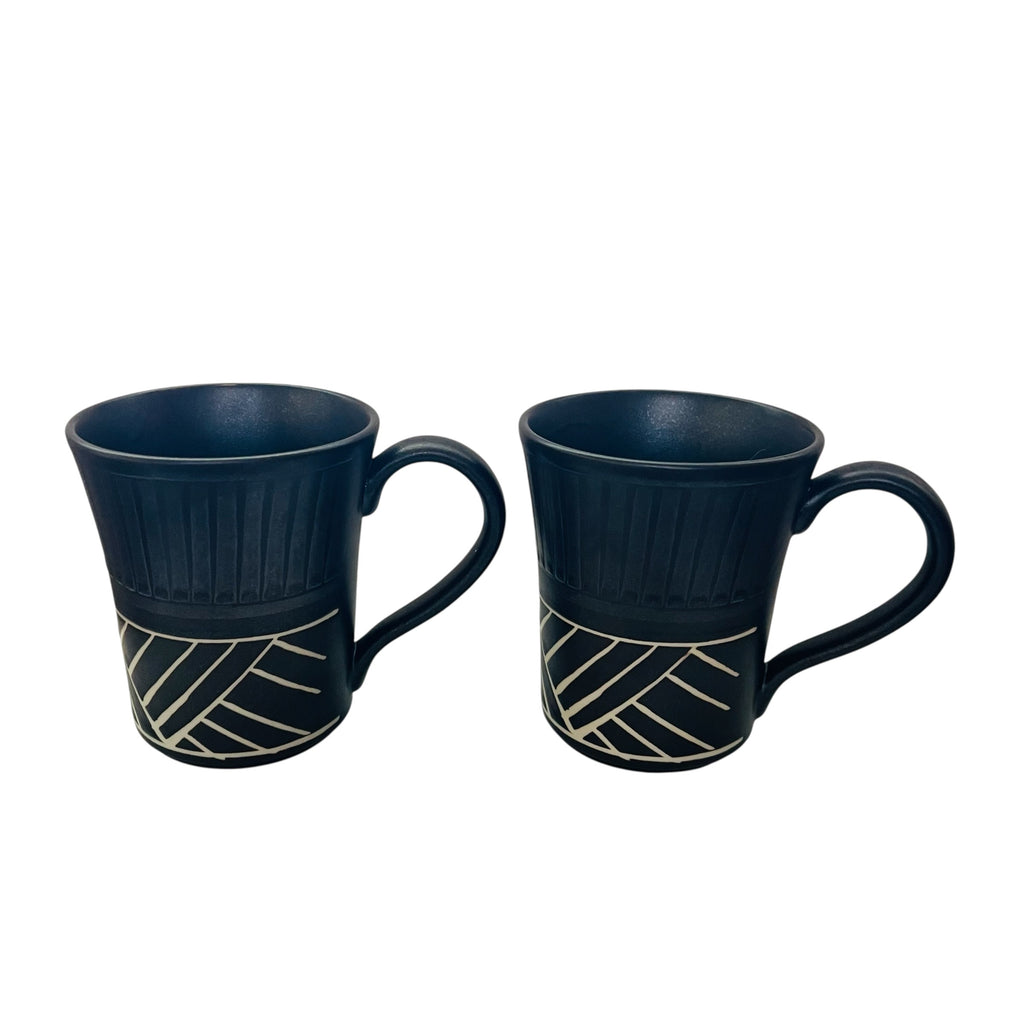 Vintage Toki Japan Art  Pottery Mug -Set of 2