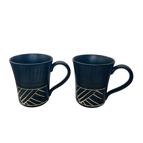 Vintage Toki Japan Art  Pottery Mug -Set of 2