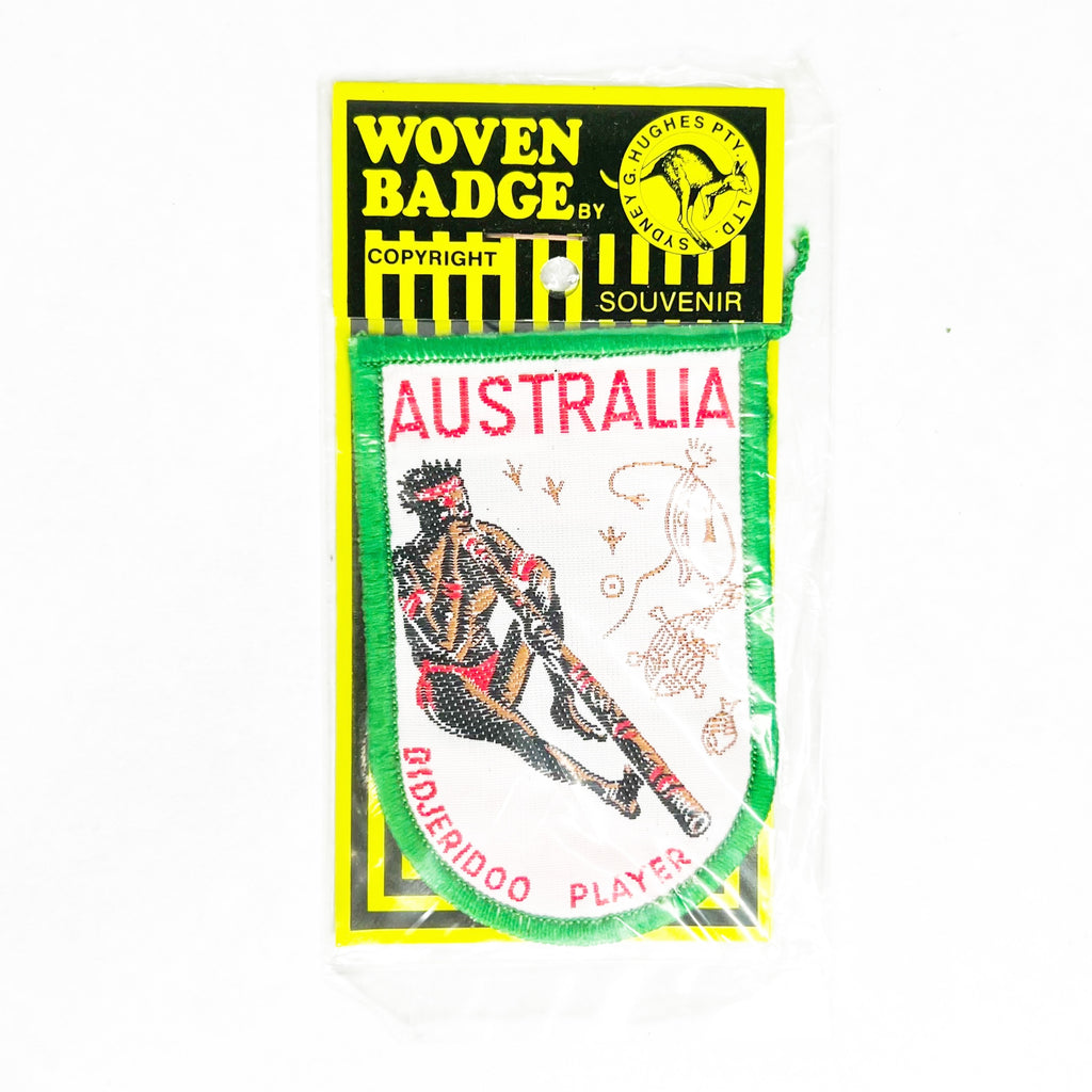 Vintage Australia Didgeridoo Embroidered Souvenir Woven Badge Patch