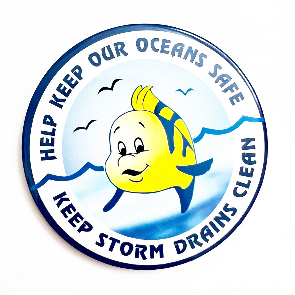 Disney The Little Mermaid Flounder Keep Our Oceans Safe Pinback Button