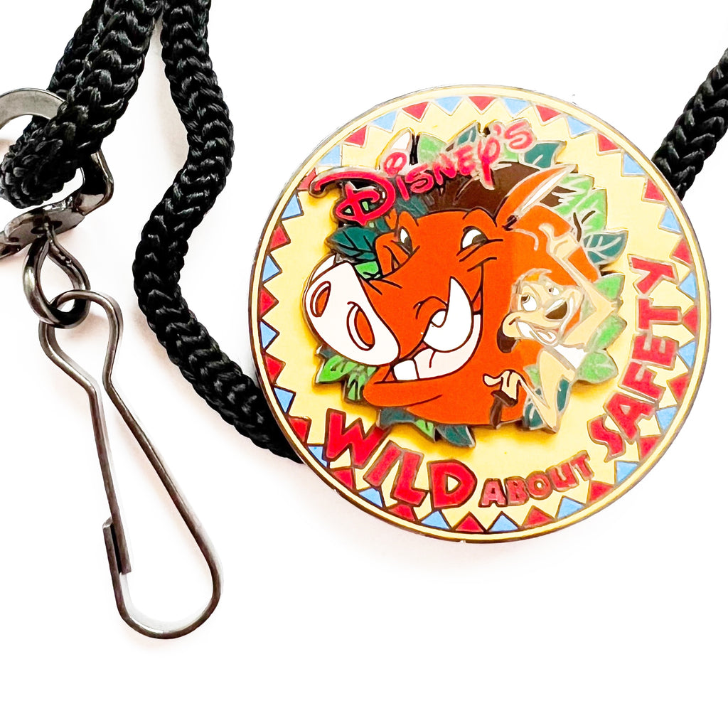 Disney Wild About Safety Lion King Timon Pumbaa Inaugural Launch Lanyard