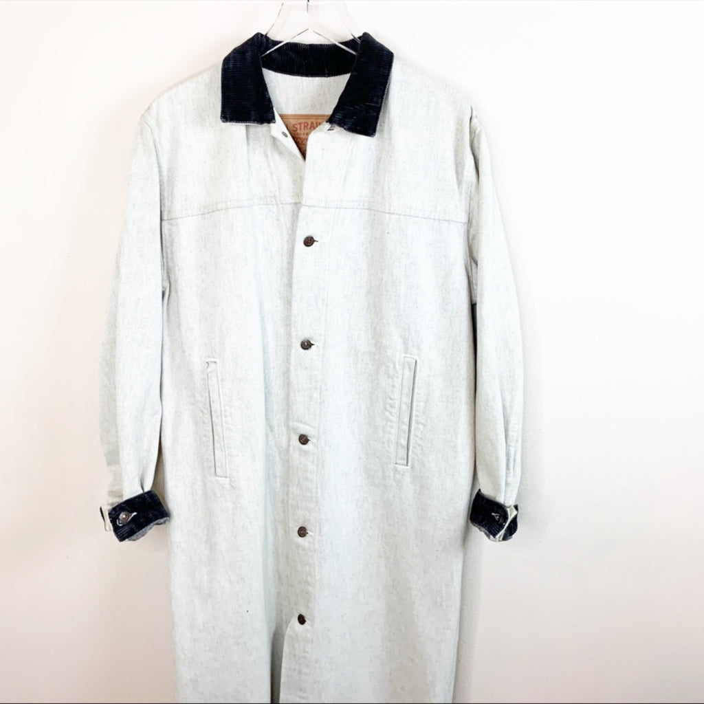Vintage Levi Strauss Denim Long Jean Trench Jacket