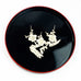 Vintage Japanese Red Black Lacquer Plate Trays