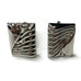 Vintage Cuff Links Silver Tone Ribbed Edge
