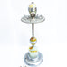 Vintage Mico Art Deco Chrome and Alabaster Slag Glass Ashtray Stand