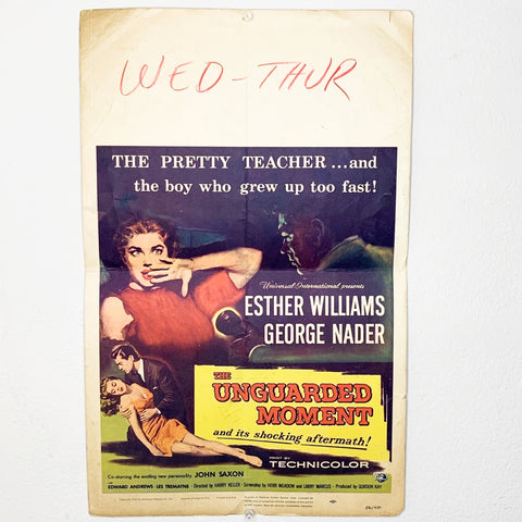 The Unguarded Moment 1956 Esther Williams Movie Advertising Poster