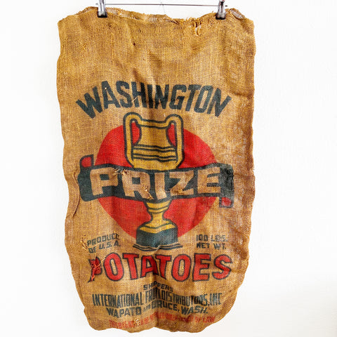 Vintage Burlap Washington Prize Potato Sack