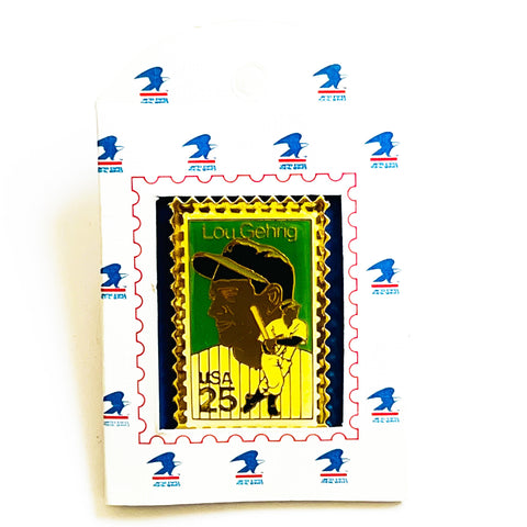 USPS Lou Genrig Stamp Hall Of Fame Yankees 25 Cents Lapel Pin