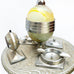 Vintage Mico Art Deco Chrome and Alabaster Slag Glass Ashtray Stand