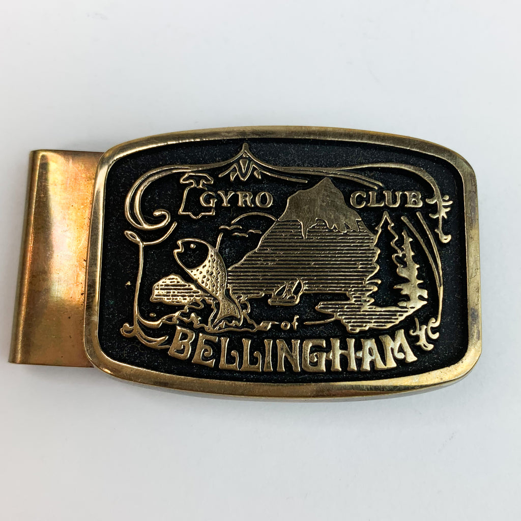 Vintage 1998 Gyro Club Bellingham Anacortes Brass Works Money Clip