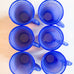 Signed " Yales Casa Murano Iridescent Opalescent Blue Mug/Glass Set of 6