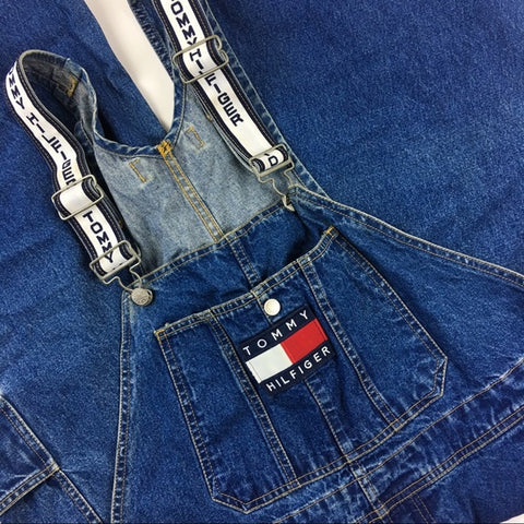 Vintage Tommy Hilfiger Overalls Spell Out Jeans