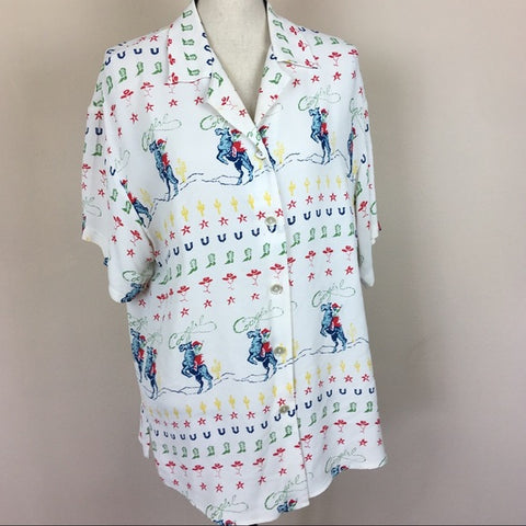 Lady Reiner Cowgirl Couture Western Blouse Button