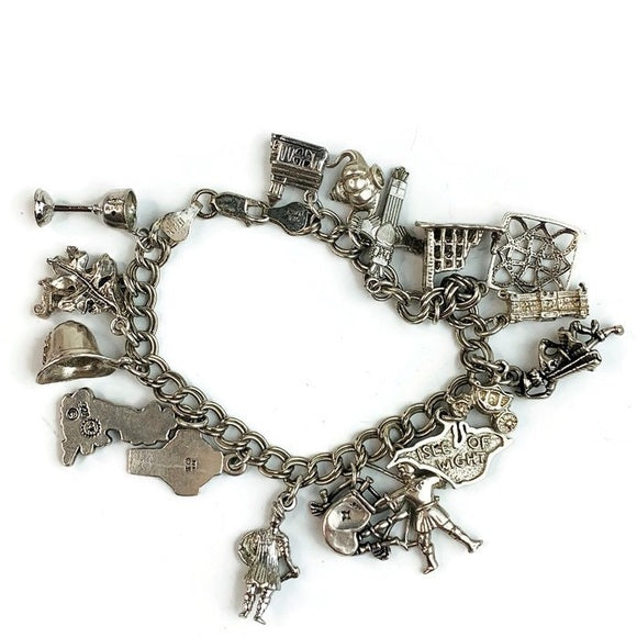 Italy ATI 925 Sterling Silver Charm Bracelet